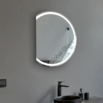 Зеркало Global Glass MR-17 650х800, с LED-подсветкой и срезом слева